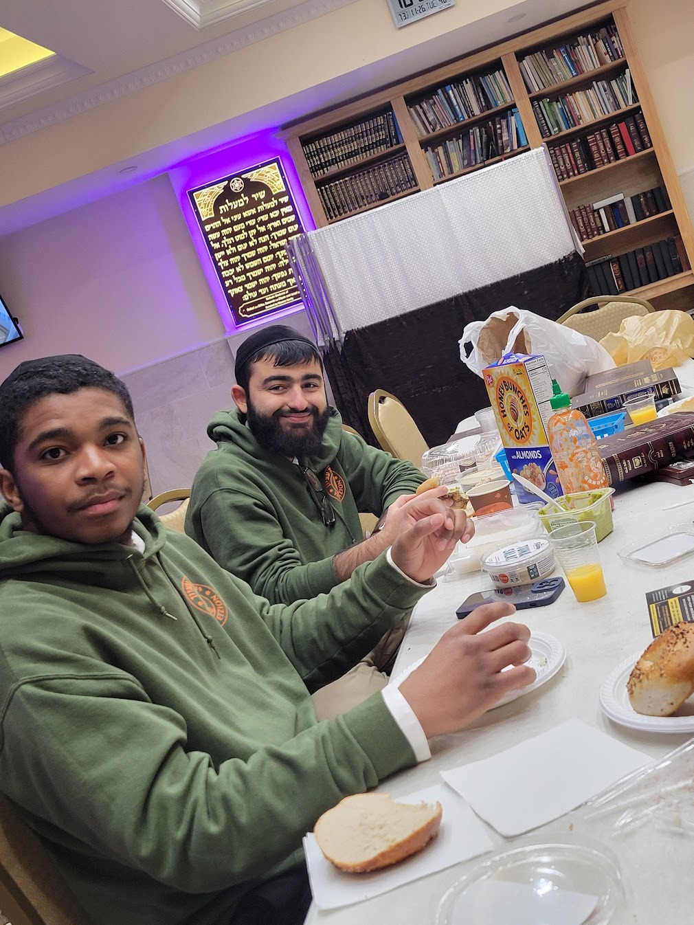 Students sharing a meal together