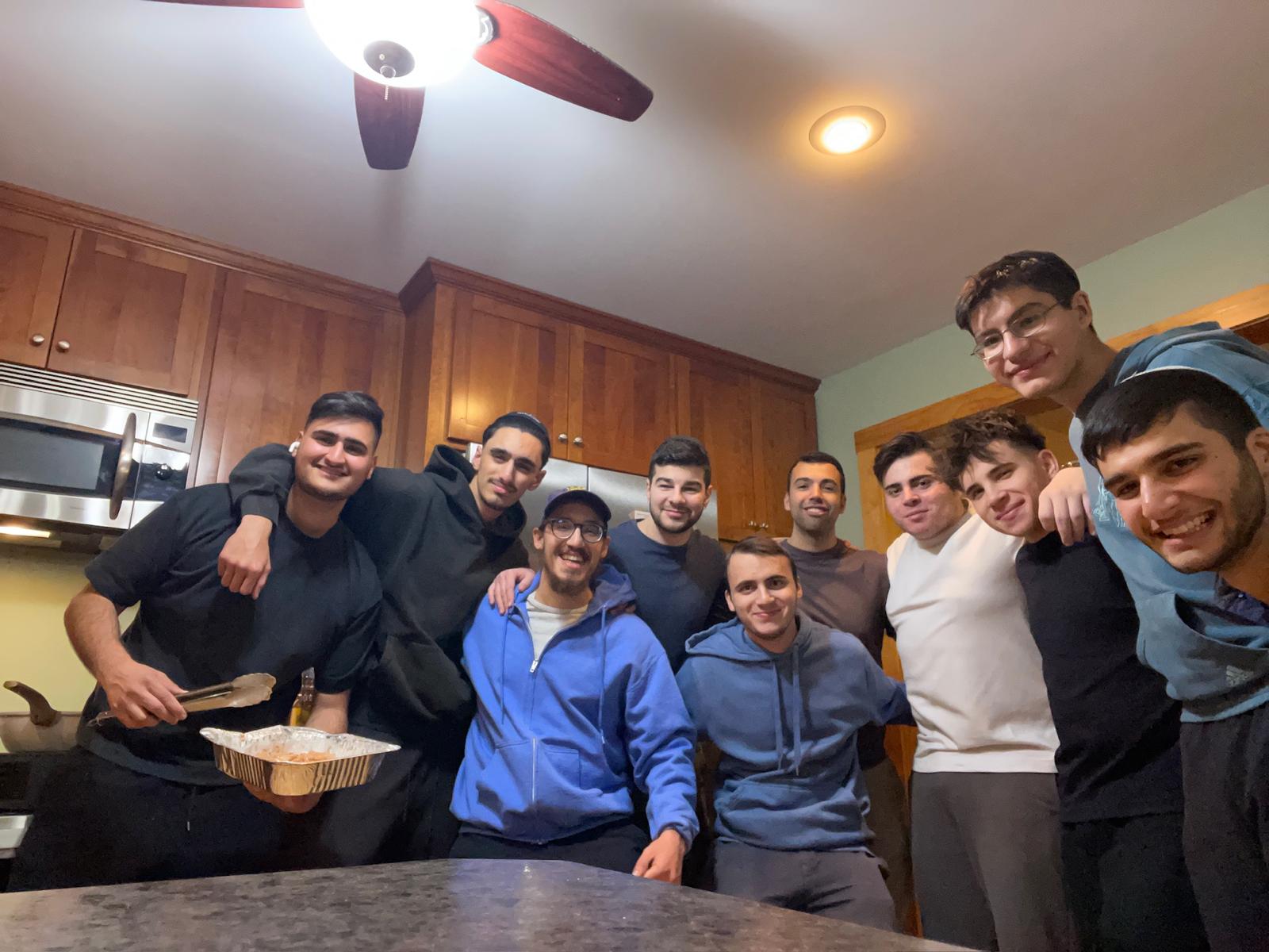 Students at home together
